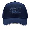 Retro Aviation Blueprint Outline Gra Hip Hop Hat Fashion Outdoor Sports Sandwich Baseball Cap