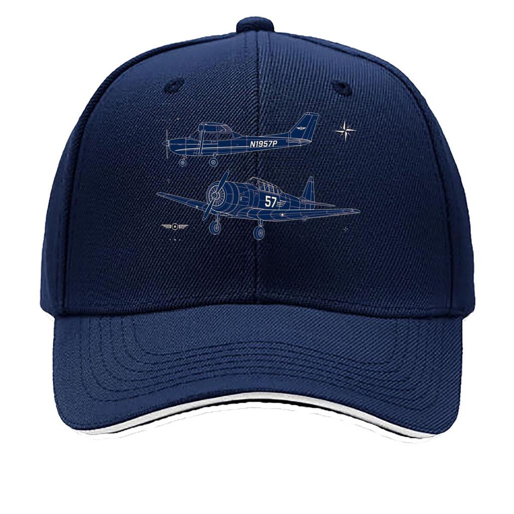 Retro Aviation Blueprint Outline Gra Hip Hop Hat Fashion Outdoor Sports Sandwich Baseball Cap