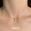 18K Gold Zircon Shovel Pendant Necklace - Luxury Clavicle Chain for Women