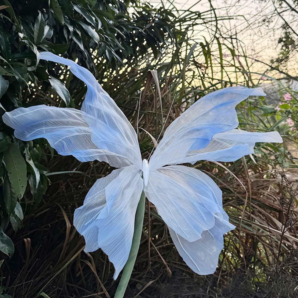 NEW 3D Simulated Flowers 40CM Colorful Veil Butterfly Large-scale Giant Layout Background Decoration Road