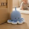Child Proof Door Stop Plush Octopus Decorative Doorstop, Weighted Fabric Stopper for Home Marine Themed Wedge Office, Ocean Animal Floor Holder