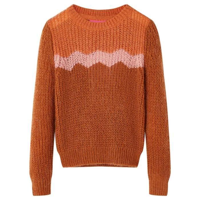 Pull-over tricoté pour enfants cognac 5 dimensions disponibles