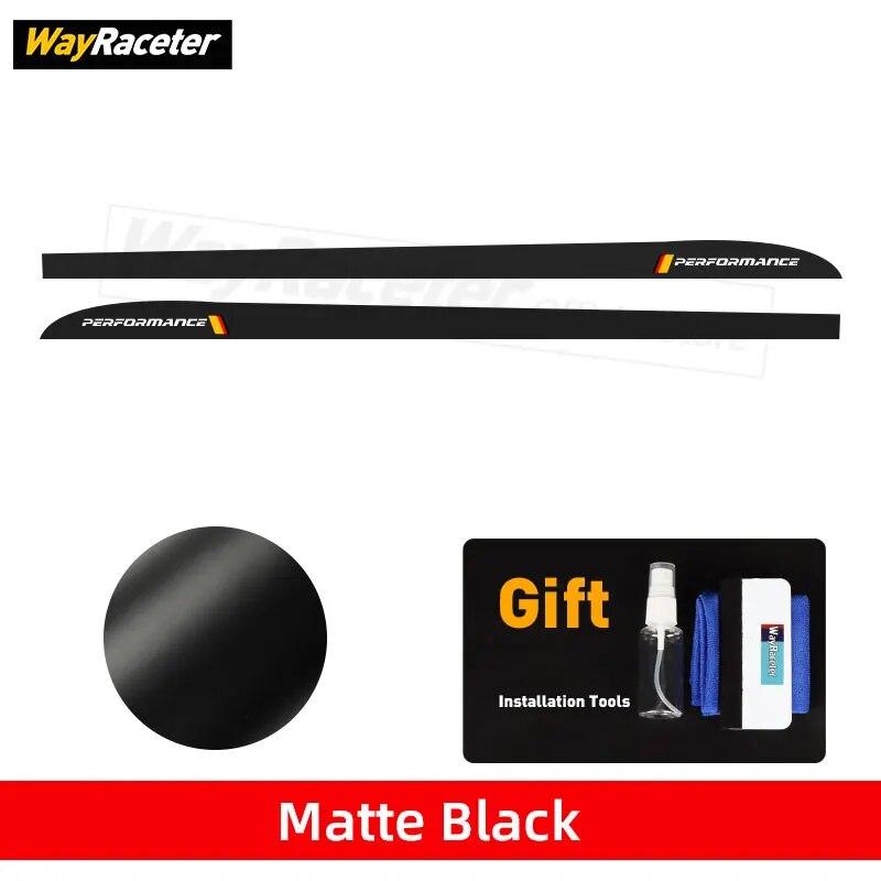 

2 шт., боковая юбка автомобиля, наклейка в полоску, виниловая наклейка на тело M Performance для BMW F20 F30 F15 F16 G30 F10 Z4 E60 E90 G20 F31 F32 For M3 E90 92 93 матовый черный