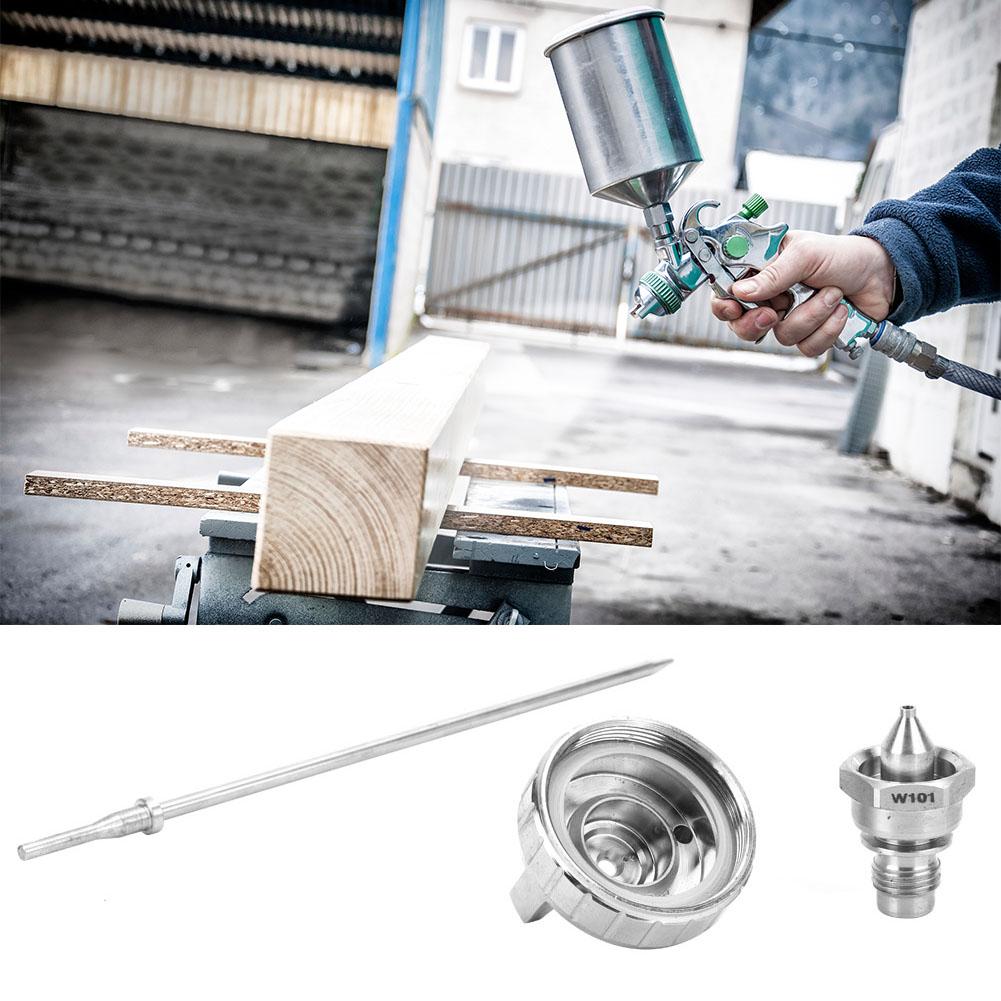 3pcs Stainless Aircap Nozzle Needle Tip Accessory Fit for W101 Pneumatic Spray Gun (1.3mm)