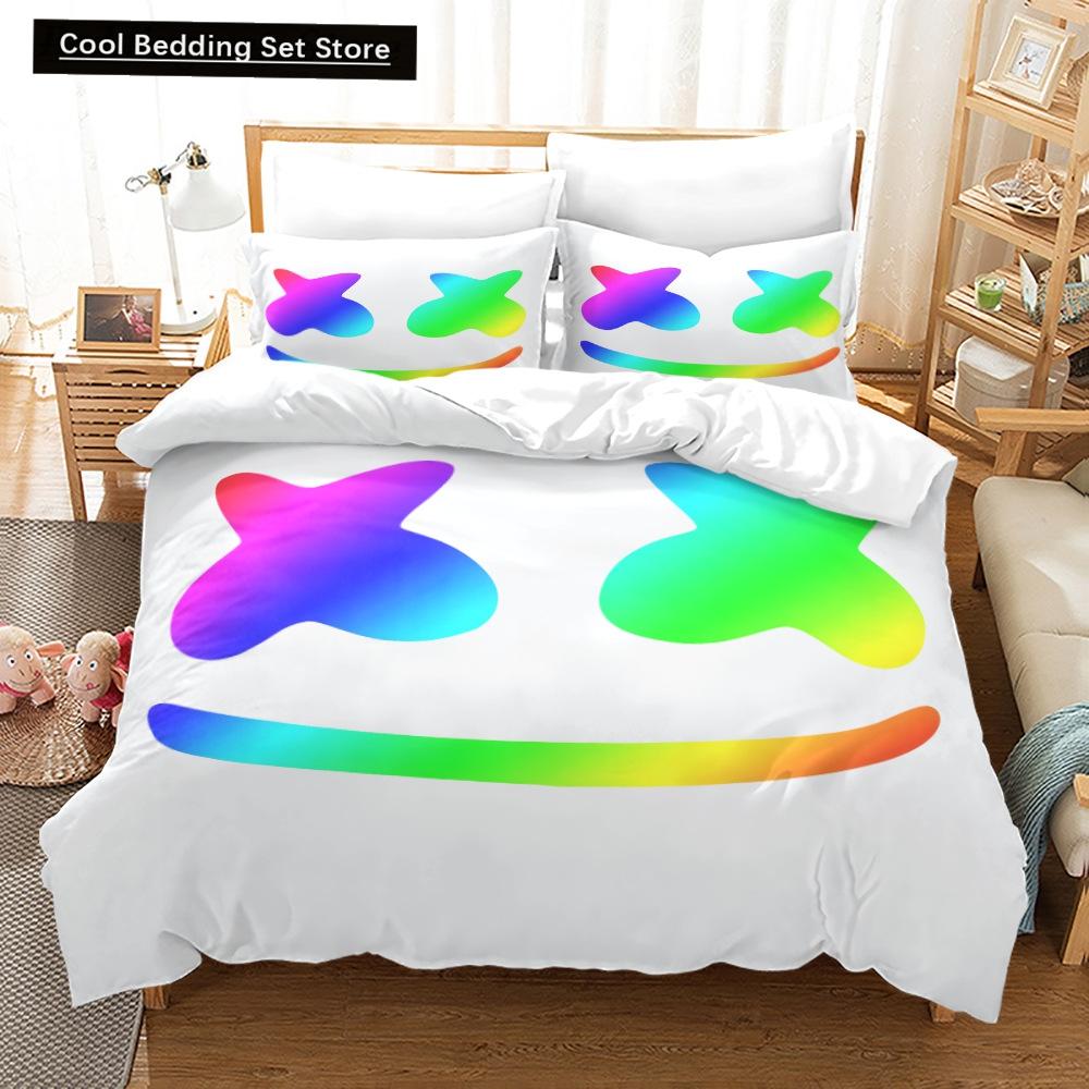 Neues 3-teiliges einseitig bedrucktes Serien-DJ-Digitaldruck-Bettbezug-Bettwäscheset Bequemes atmungsaktives Laken Bettdecke Bettset