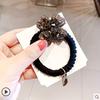 Korean Style Rhinestone Heart Hair Tie Four-Leaf Clover Square Hair Tie Easy Temperament to Tie Hair Rubber Band