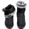 Women's 2025 Waterproof Rabbit Fur Snow Boots, European Size 45, with Widened Velcro Mid-Tube Design