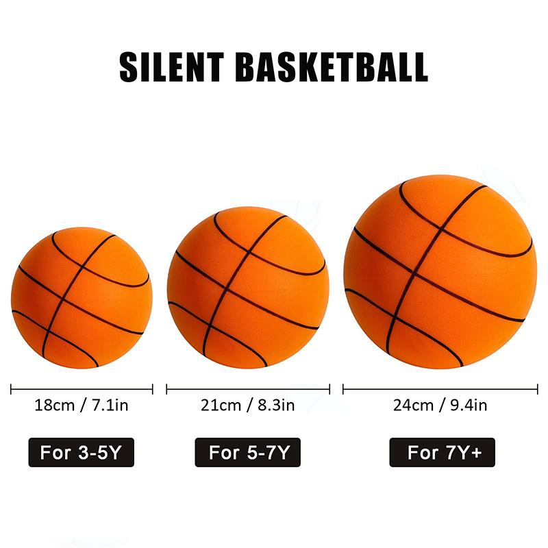 7/8.3/9.4In Bouncing Mute Ball Indoor Silent Basketball Foam Basketball Silent Soft Ball Air Bounce Basket Ball Kids Toy
