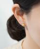 Alleun Silver 925 Ball Earrings Bold Hemispherical Convex