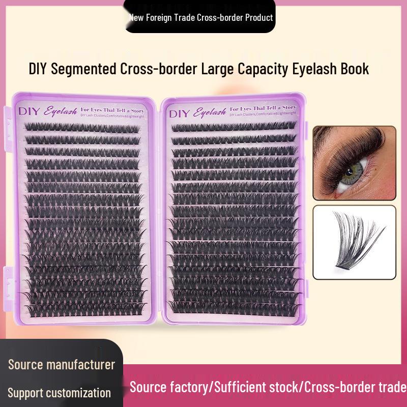 Cross-border 60D+80D Lash Book: DIY Cluster Lashes, Large Capacity, Segmented False Eyelashes 8-16mm