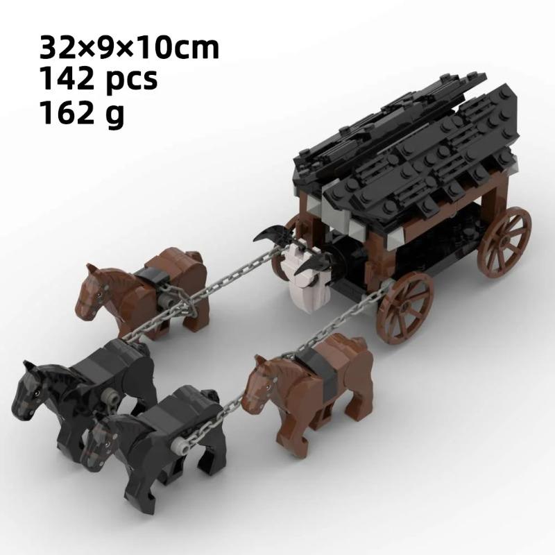 City Creativity DIY Medieval Military Knight Carriage Chariot MOC Model Building Blocks Bricks Educational Children's Toys Gift
