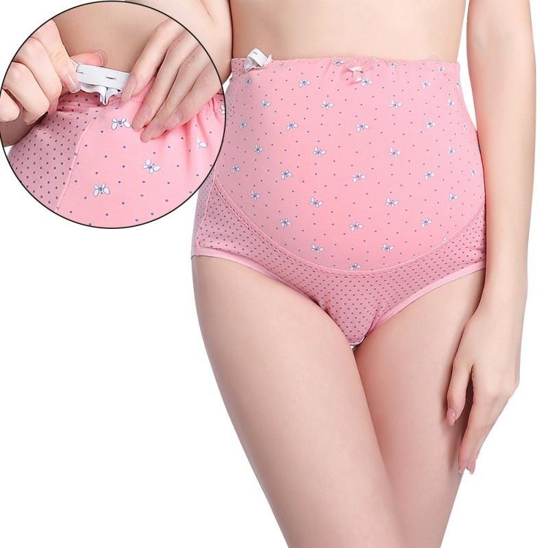 Pregnant Women Dots Print Adjustable High Waist Pregnancy Underwear