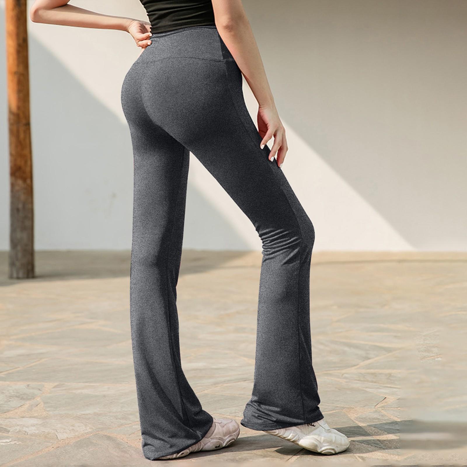 

Брюки для йоги для женщин с высокой талией, повседневные однотонные брюки для фитнеса с подтяжкой бедер S серый