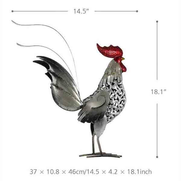 

Металлическая фигурка Железный Петух, предметы домашнего декора, яркая красочная фигурка, подарок для украшения дома, аксессуары серый