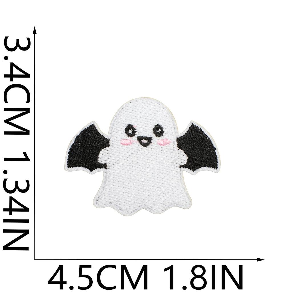Ghost Embroidery Cloth Sticker Halloween Piao Ghost Patch Sticker Festive Atmosphere Dress Up Embroidery Label Pumpkin Spider Web