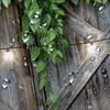 Rustic Wooden Barn Door With Vines And Lights Pattern Waterproof Shower Curtain 180X200Cm Farmhouse Style Bath Home Decor
