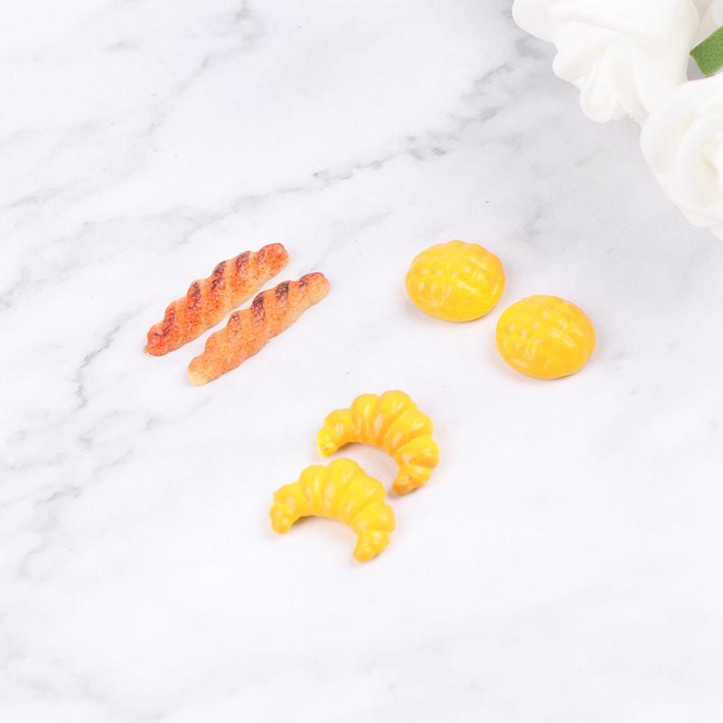 6Pcs/Set Dollhouse Doll House Croissant Pineapple Bun Miniature Food Kitchen Toy