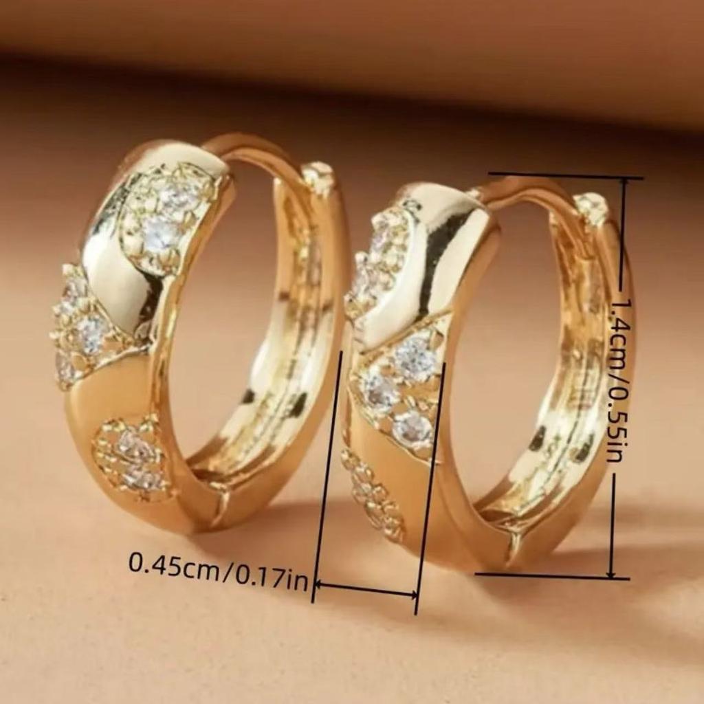 Vintage Minimalist Micro Paved Zircon Huggie Earrings For Women Fashionable Personalized Versatile Ear Jewelry