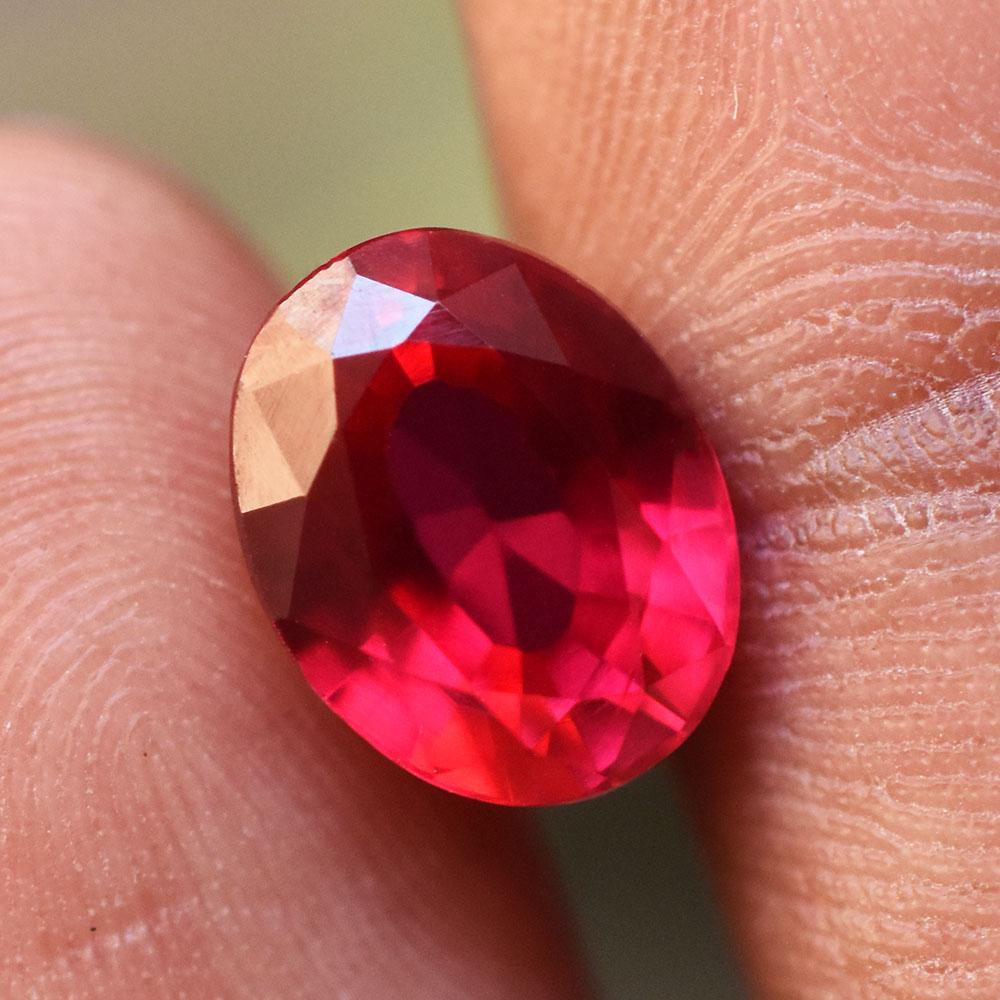 Natural Red Ruby Loose Gemstone 10x8mm Oval Shape for Her/Him for Jewelry Making and Gem Collections