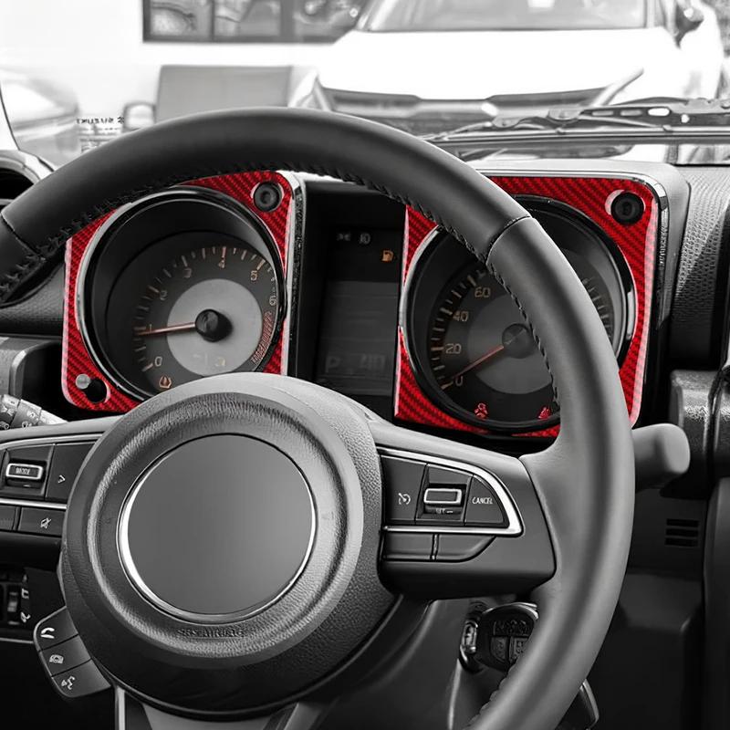 Real Soft Carbon Fiber Sticker For Suzuki Jimny 2019 2020 2021 2022 2023 2024 2025 LHD RHD Car Speedometer Frame Accessories.