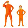 Yellow Mustache and Eyebrow Halloween Costume Orange Jumpsuit Costume  Party