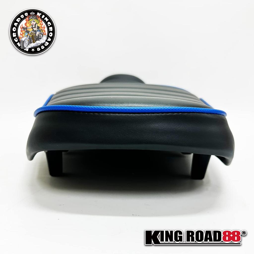 King Road 88 II Tuck Roll Blue Kawasaki/Barrios type/ZR250B seat/Anko cut/Synthetic leather/Sheet/Piping