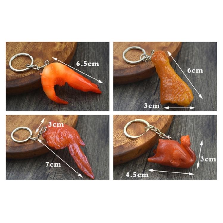 6 Pcs Chicken Wing Keyrings Decorative Keychain Car Key Chain Simulation Food Keychain Hanging Ornaments Bag Pendant
