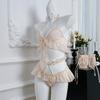 Sexy underwear Sexy breast pearl neck three-point lace uniform hip perspective cute woman