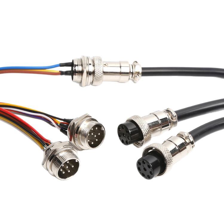 GX16 Aviation Plug & Cable Connector: 1m Male/Female, 2-7 Pin Options