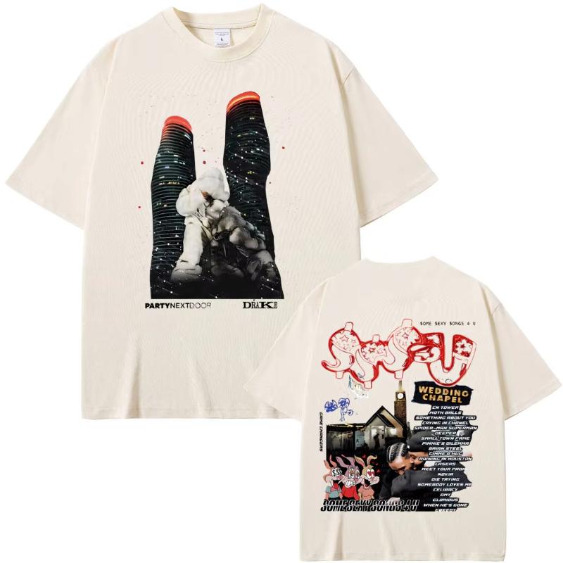 Rapper PARTYNEXTDOOR Drake Some Sexy Songs 4 U SSS4U 2025 Double Sided Print T Shirts Unisex Fashion Hip Hop Oversized Tshirts