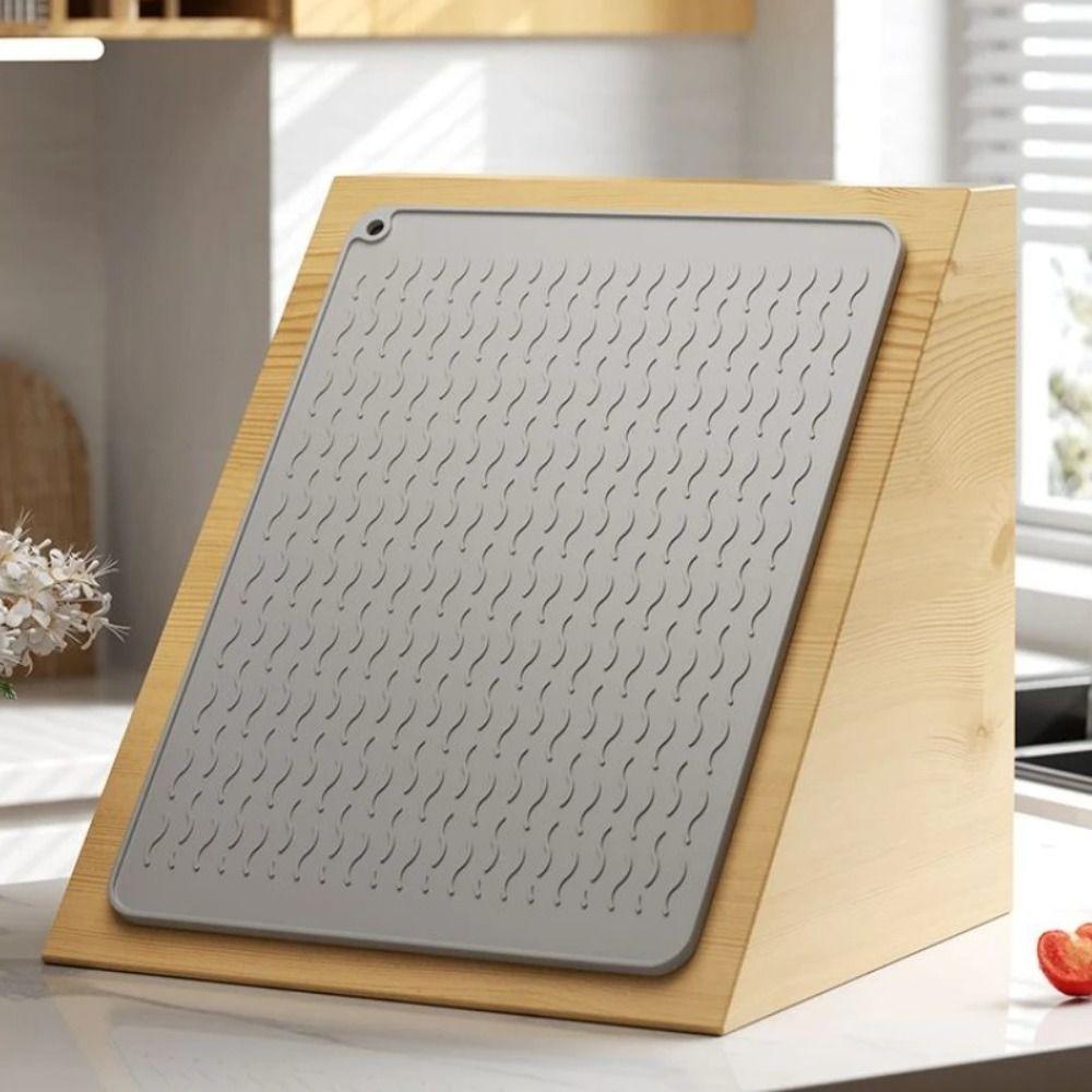 Silicone Dish Draining Mat Heat Resistant Sink Pad Tableware Cushion Tray Dish Drying Mat  Kitchen