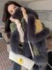 New Faux Fur Collar Imitation Cashmere Elegant Women Scarf Winter Striped Poncho Warm Thick Wrap Capa Para Mujer Pashmina Shawl