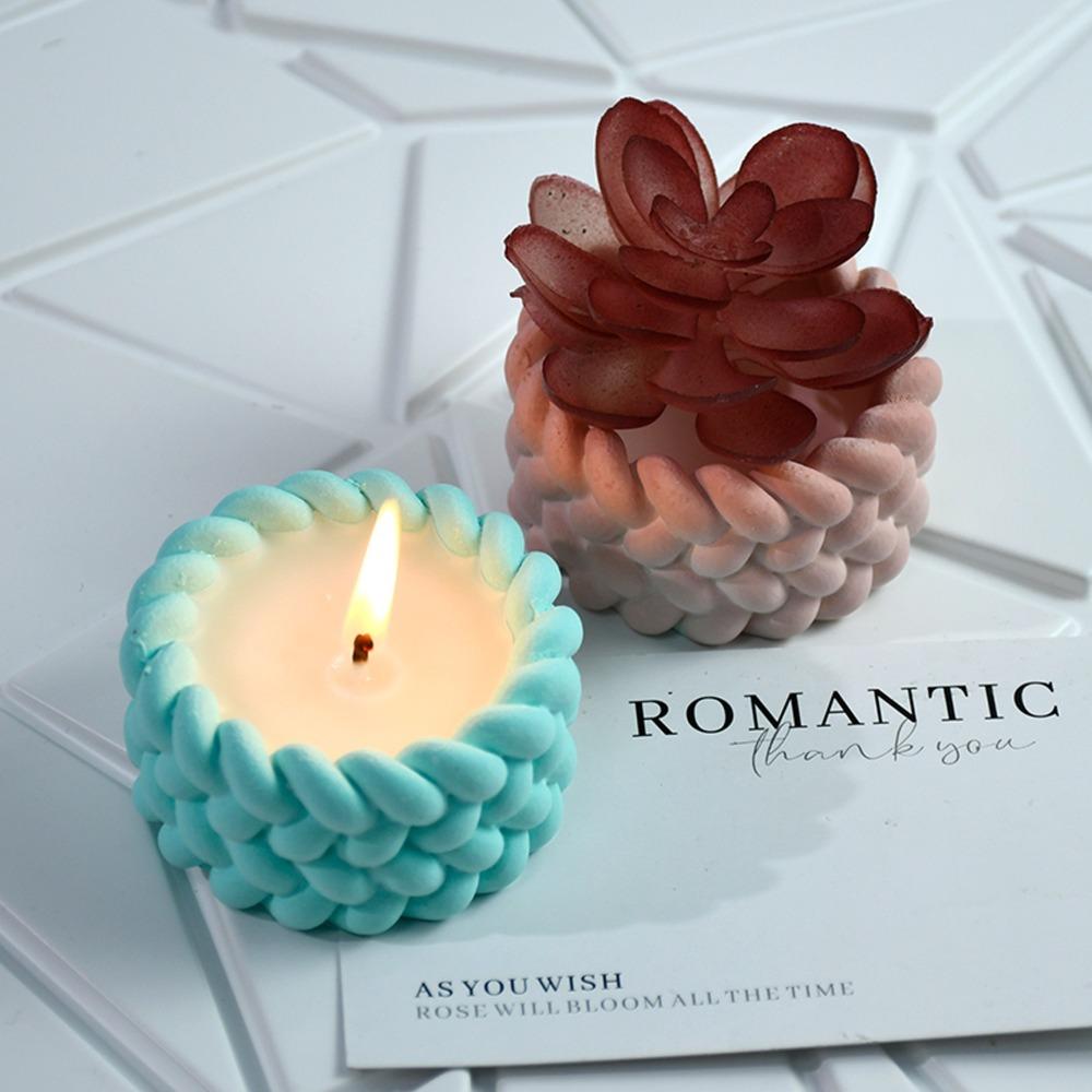 Cement Gypsum Resin Clay Craft Candle Cup Silicone Mold DIY Candle Making Tools  Home Decor