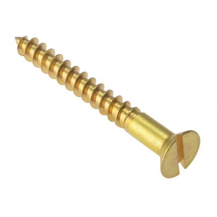 Forgefix Wood Screws, Slotted, Csk, Brass