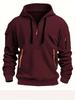 European Men's Fleece-Lined Hooded Jacket with Multi-Zipper Pockets for Autumn/Winter