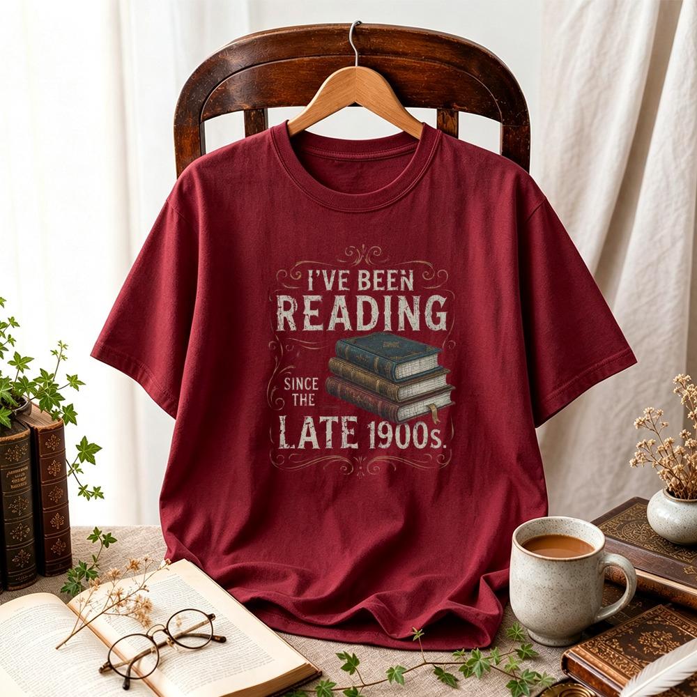 Vintage Book Lover T Shirt Ive Been Reading Since The Late S Graphic Tee Reader Gift Casual Cotton Crewneck Aesthetic Tops