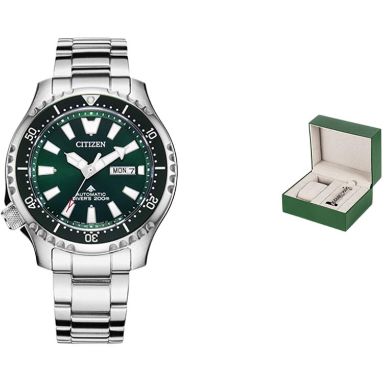 CITIZEN Ecology Drive Collection Mechanical Movement Stainless Steel Strap Watch Unisex Green Dial NY0131-81X
