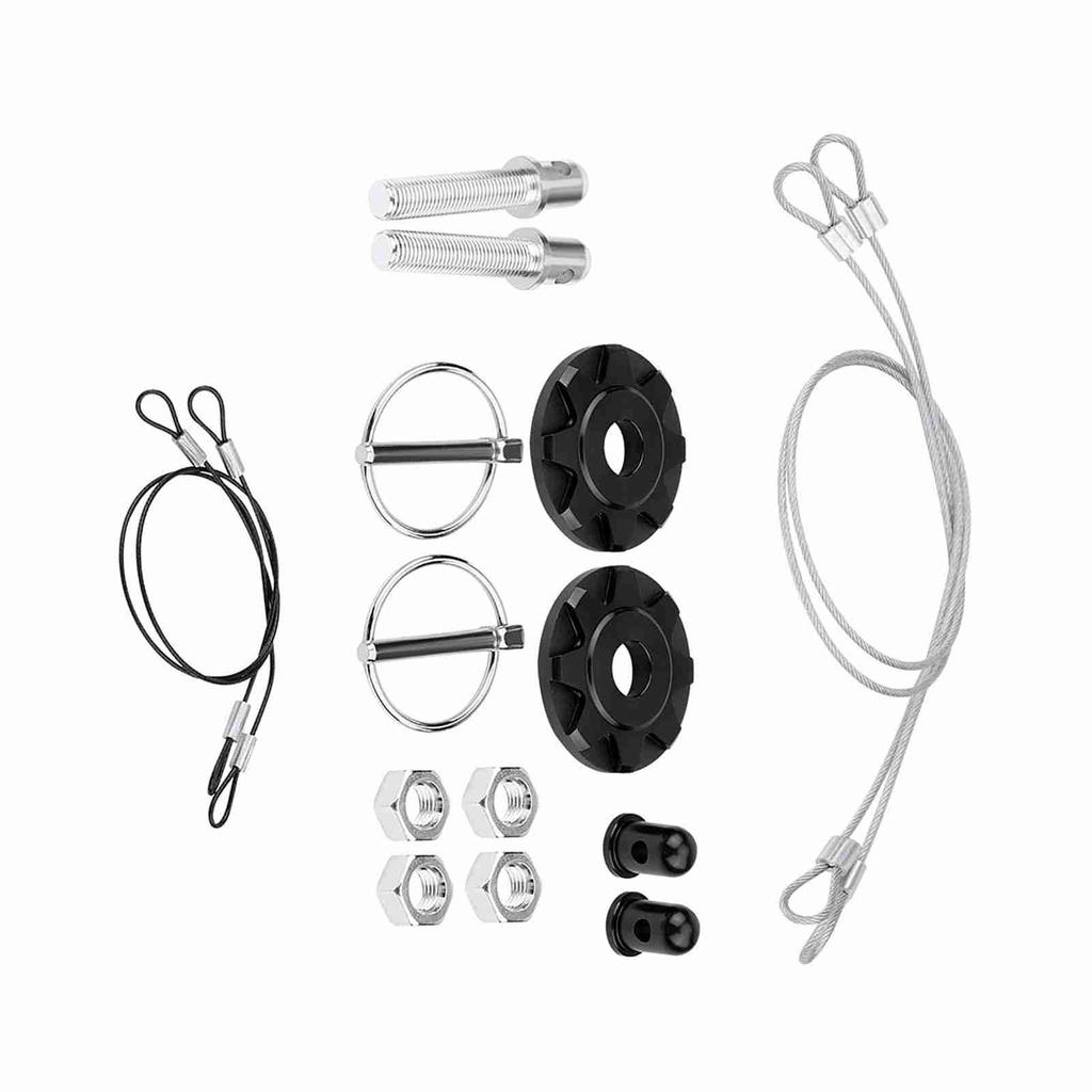 CNC Aluminum Alloy Car Racing Hood Pin Lock Appearance Kit Universal Black
