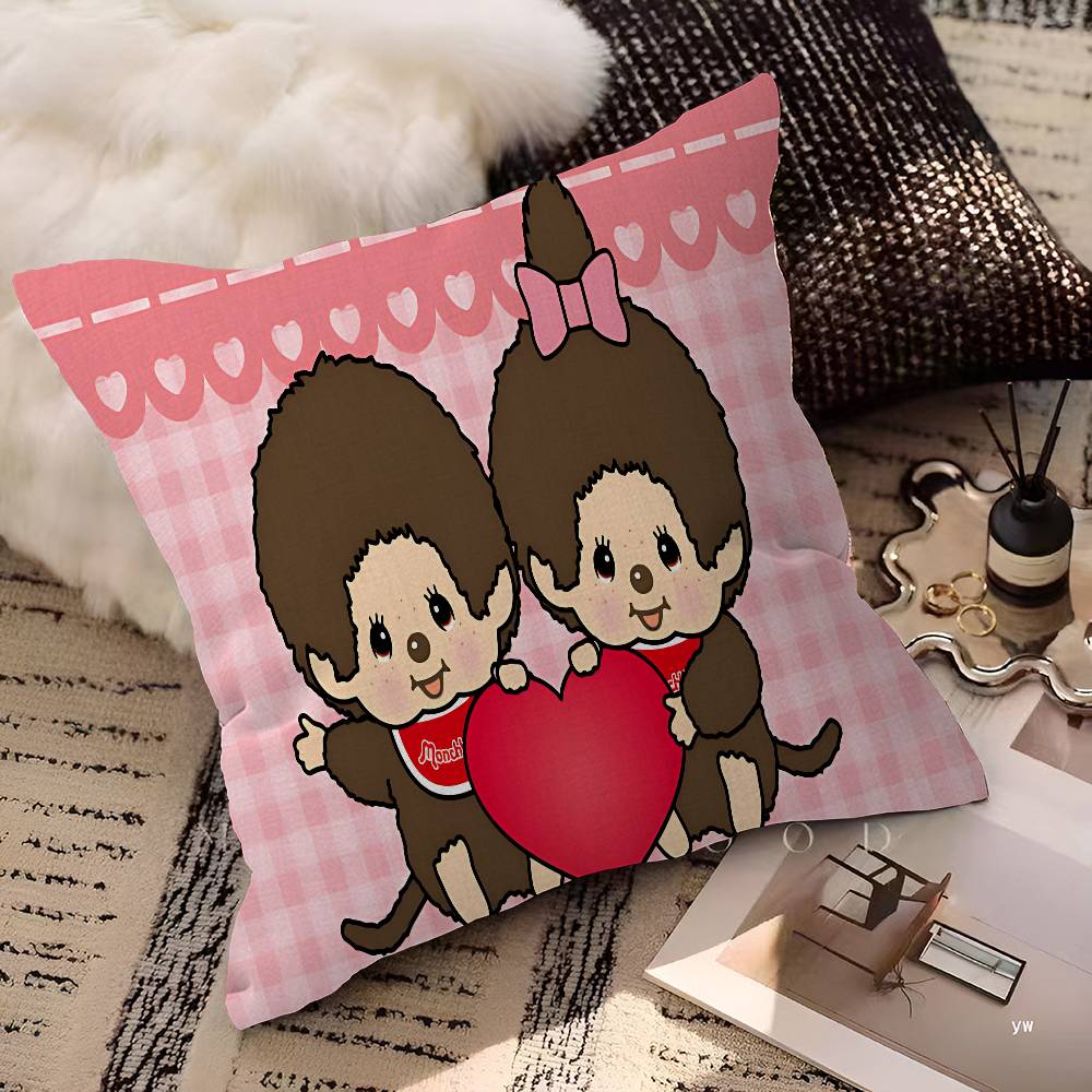 Anime M-Monchhichi Personalizovaný povlak na polštář Dětský pokoj Divoká párty Dekorace Povlak na polštář Dětské narozeniny Sprchový dárek
