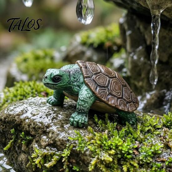 Turtle Figurines for Fish Tank Decor Cute Climbing Flower Pot Huggers, Resin Animal Planter Waterproof Garden Edges, Decorative Ornaments Indoor