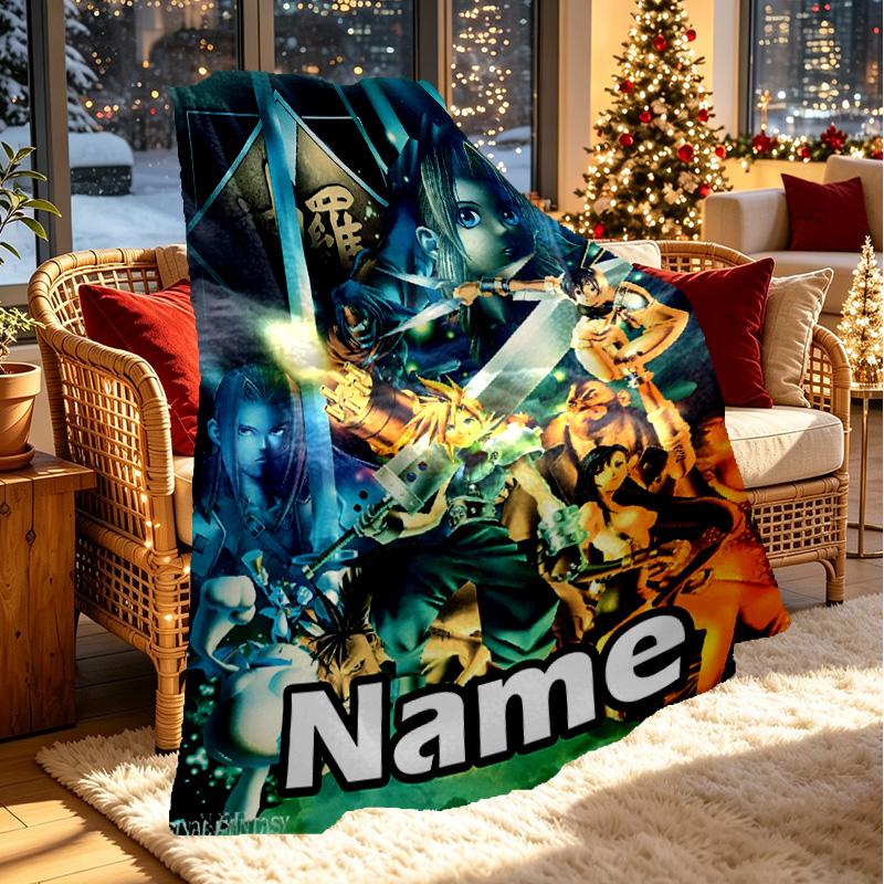 Custom Name Personalized Final Fantasy Print Blanket, Home Decor, Bedroom, Sofa, Camping, Couch, Gifts for Birthday ChristmasEnthusiasts