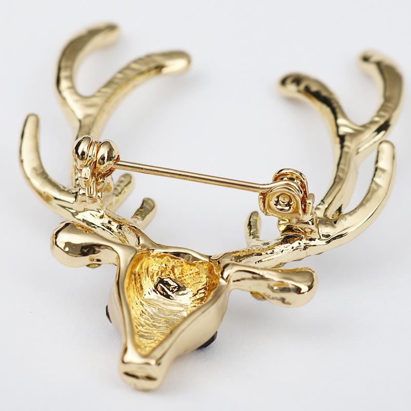 Hirsch Diamant Brosche Kette Accessoires Herren Damen Anzug Anzug Hemd Temperament Kragen Pin Kragen Schnalle Brosche Pin Zubehör