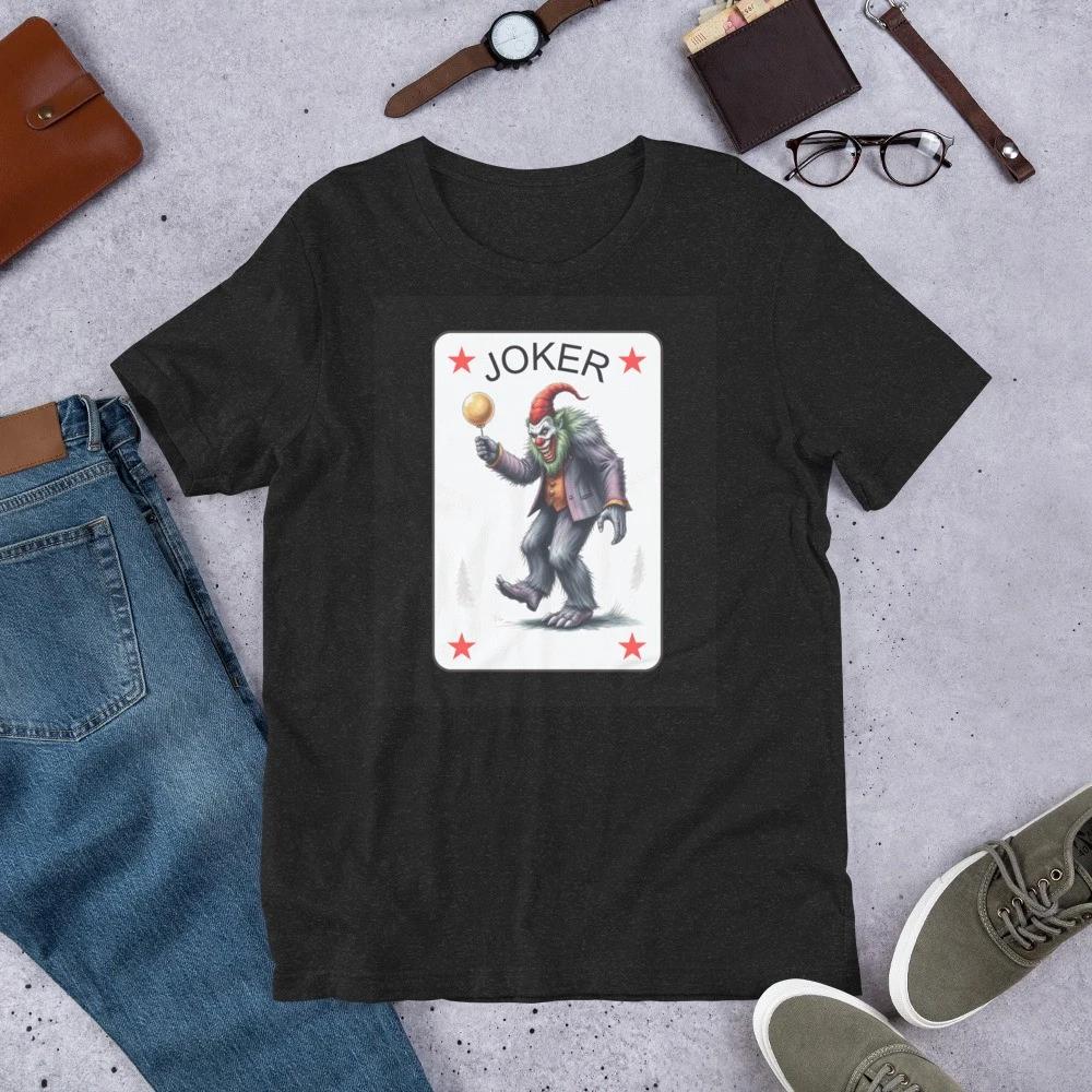 Bigfoot Court Jester Clown Playing Card Costume Kids Adults Unisex t-shirt 100