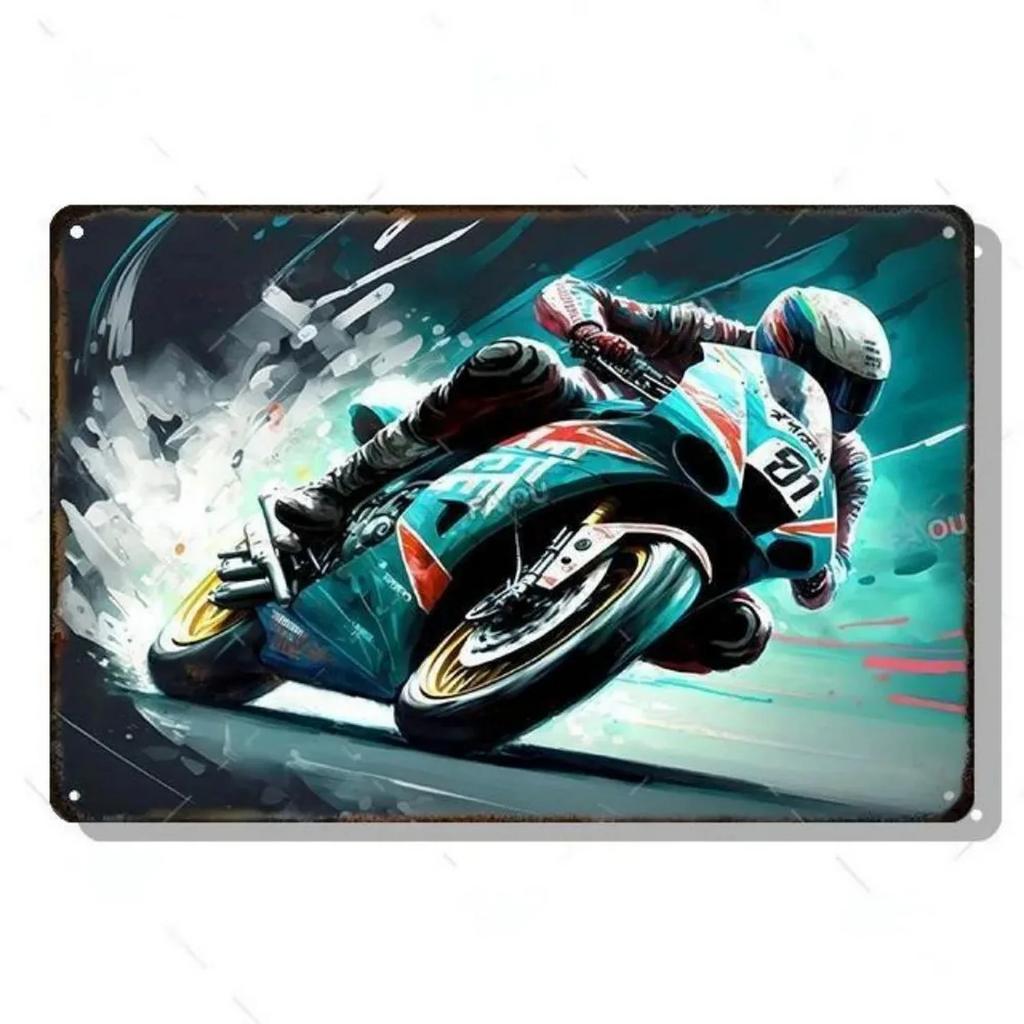 Decor Auto Vintage Metal Signs Tin Sign Motorcycle Racing Funny Poster Decor for Garage Bar Pub Club Man Cave Wall Decoration