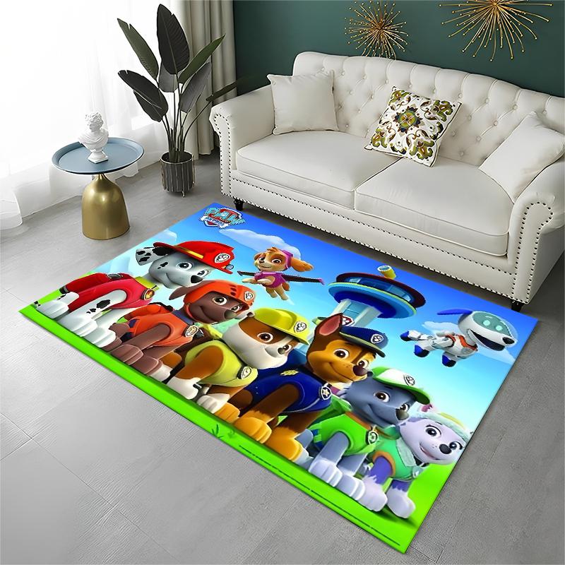 Cartoon P-Patrol Cute Dog Carpet Rug for Playroom Bedroom Living Room Sofa Home Decor,kid Game Area Rug Non-slip Floor Mat
