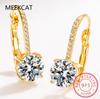 18K Gold 2 Carat Moissanite Hoop Earrings 8mm Lab Diamond Earring for Women Original 925 Silver Jewelry Huggies