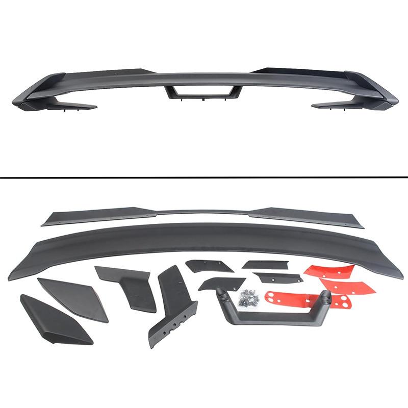 24+ Mustang S650 Rear Spoiler: Black Horse R Track Version