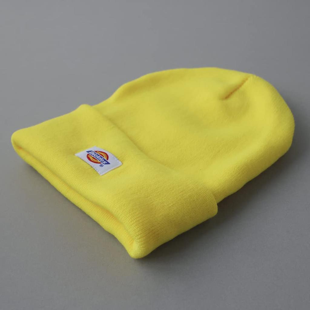 Dickies Basic Knit Unisex Acrylic Knit Hat for Men and Solid Perfect for Snowboarding and Street Lemon Free Size Cap/Beanie Hat, Women, Color, Wear,