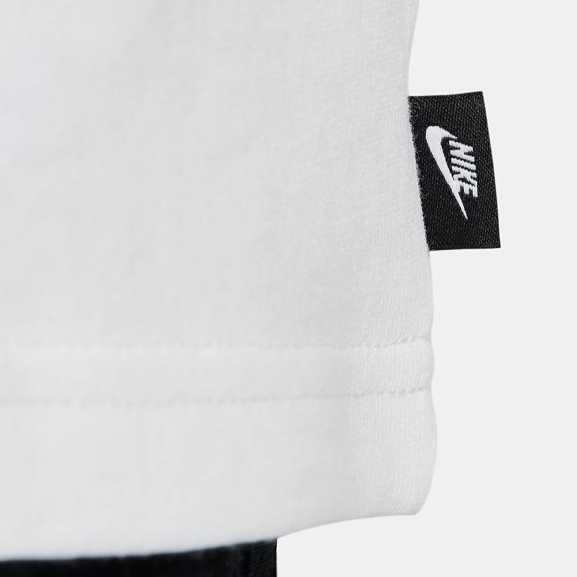 Nike Sportswear Premium Essentials Logo Embroidered Ribbed Crew Neck Short Sleeve T-Shirt Men Tops White DO7392-101