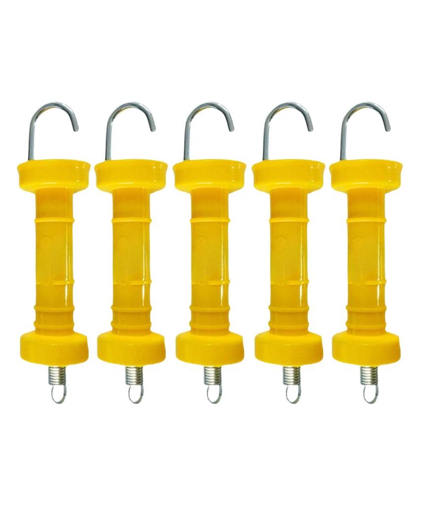 Leap Raupe Electric Fence Gate Clips, Electric Fence Gate Grip Handles, 23cm, Yellow (5 Yellow Electric Fence Grips, 23cm each)